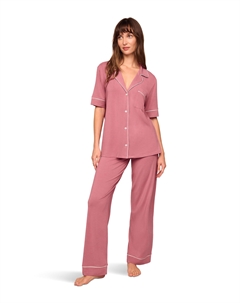 Пижама Gisele Short Sleeve Pant PJ Set, цвет Berry Blush/Ivory Eberjey