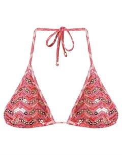 Верх бикини с треугольным принтом, розовый Amir slama