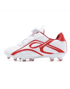 Футбольные бутсы детские с высокой амортизацией и износостойкостью, белый/красный D&w
