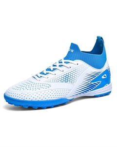 Футбольные бутсы для детей и подростков с амортизацией ударов и износостойкостью, белый/синий D&w