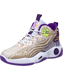 Противоскользящие и дышащие детские баскетбольные кроссовки для подростков, фиолетовый Fcmm