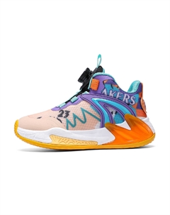 Баскетбольные кроссовки для детей с высоким верхом, устойчивые к истиранию, дышащие, легкие, с амортизацией, оранжевый Qiquduck