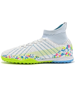 Футбольные бутсы для детей и подростков с высоким верхом, нескользящие, износостойкие, дышащие, белый Kung fu partners