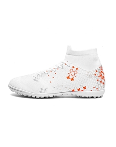 Футбольные бутсы детские с высоким верхом, устойчивые к износу и скольжению, для подростков, белый Qiutexiong