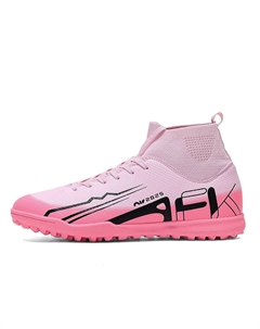 Футбольные бутсы для детей и подростков с высоким верхом, амортизацией, устойчивостью к истиранию и поддержкой, розовый Qiutexiong