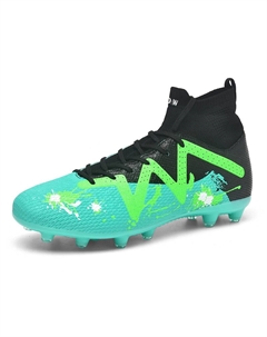 Футбольные бутсы для детей и подростков с высоким верхом, противоскользящие, с амортизацией от ударов и истираний, черный D&w