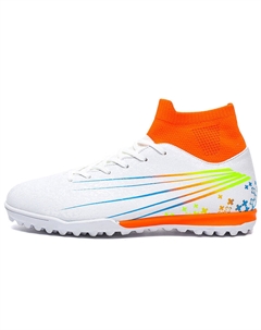 Футбольные бутсы детские с нескользящей подошвой и высоким верхом для подростков, белый Kung fu partners