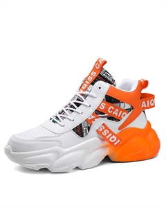 Высокие детские баскетбольные кроссовки для подростков, белый/оранжевый Tonybear