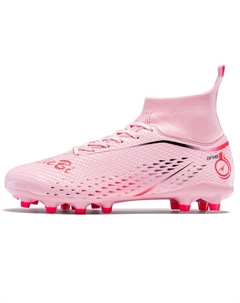 Футбольные бутсы для детей и подростков, износостойкие, дышащие, легкие, с амортизацией, с высоким верхом, розовый Kung fu partners