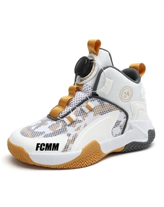 Высокие баскетбольные кроссовки для детей, белый/золотой Fcmm