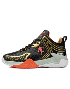 Дышащие, нескользящие и износостойкие детские баскетбольные кроссовки для подростков, черный/золотой Fcmm