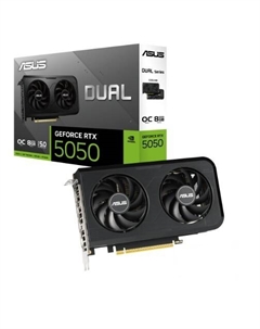 Видеокарта PCI-E GeForce RTX 5050 DUAL OC (DUAL-RTX5050-O8G) 90YV0N72-M0NA00 8GB GDDR6 128bit 26447/20000MHz HDMI 3*DP Asus