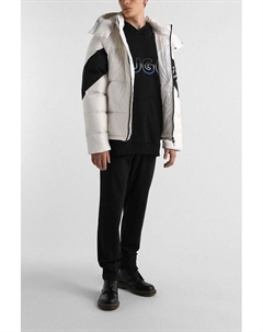 Пуховик с капюшоном и логотипом на рукавах Ea7