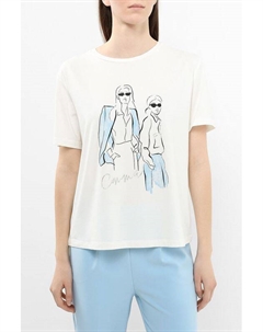 Футболка хлопковая с принтом Comma,