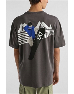 Футболка хлопковая с принтом Ea7