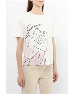 Футболка хлопковая с принтом Comma,