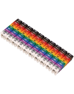 Маркеры кабельные (клипсы) МКН 6-10 мм цифры от 0 до 9 10 цветов (100 шт.) (UMK06-02-09) Iek