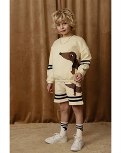 Детская хлопковая кофта Dog, бежевый Mini rodini