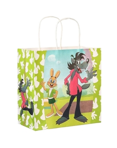 Пакет подарочный, 22×22×11 см, крафт, упаковка, ну, погоди Союзмультфильм