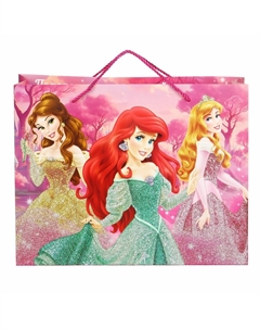 Пакет подарочный ламинированный с блестками, принцессы, 40×31×11. 5 см Disney