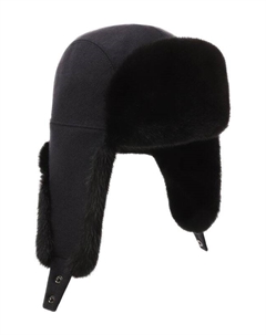 Кашемировая шапка-ушанка с мехом норки Victoria kusenkova