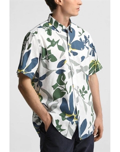 Рубашка хлопковая с коротким рукавом с принтом Lerros