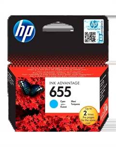 Картридж для струйного принтера 655 Cyan (CZ110AE) Hp