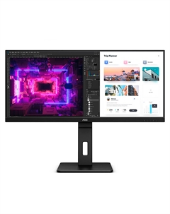 Монитор AOC U34P2C, 34", 3440x1440, 75 Гц, IPS, чёрный Aoc