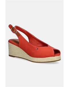 Сандалии Flag mid wedge espadrille на бретельке, красный Tommy hilfiger