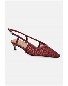 Туфли MONO SQUARED TOE KITTEN SLINGB, бордовый Tommy hilfiger