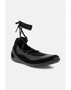 Кожаные балетки BIOM Lite Lace-Up, черный Ecco