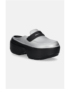 Классические сабо Stomp Metallic Loafer с металликом, серебряный Crocs