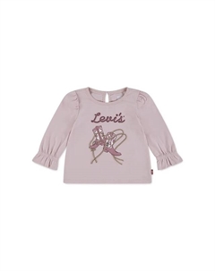 Детская хлопковая кофточка с длинным рукавом LS KNOT FRONT KNIT TOP с узелком спереди, розовый Levi's®