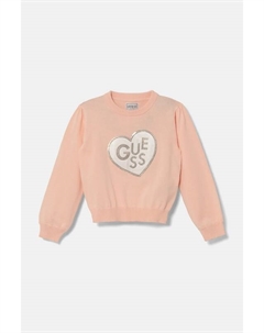 Детский хлопковый свитер, оранжевый Guess