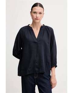 Льняная блузка, темно-синий Gant
