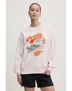 Хлопковая толстовка, розовый Superdry