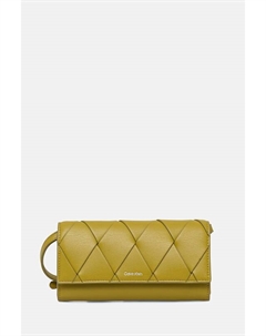 Кожаный клатч, зеленый Calvin klein