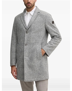 Клетчатое пальто со съемным капюшоном, серый Joop