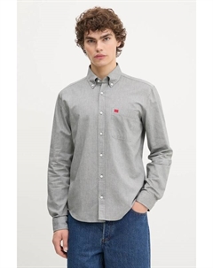 Хлопковая рубашка, серый Hugo