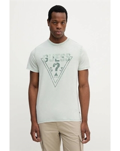 Хлопковая футболка, зеленый Guess