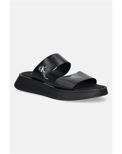 Шлепанцы Sandal Slide с двойными ремешками, черный Calvin klein jeans