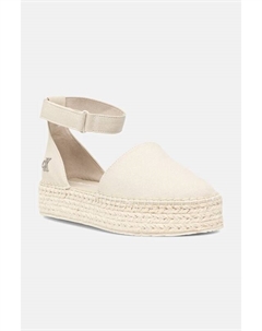Эспадрильи FLATFORM на платформе с ремешком MG, бежевый Calvin klein jeans
