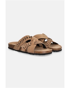 Замшевые шлепанцы, бежевый Answear lab