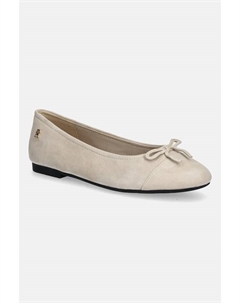 Замшевые балетки TOE CAP SUEDE BALLERINA с мыском, бежевый Tommy hilfiger