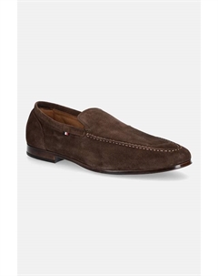 Замшевые мокасины TH Flexible Suede Loafer, коричневый Tommy hilfiger