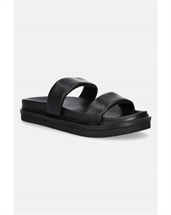 Шлепанцы Flat Molded Doublebar Sandal Lth, черный Calvin klein jeans