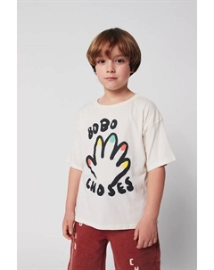 Детская хлопковая футболка High Five, белый Bobo choses