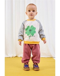 Детская хлопковая кофта Lucky Clover с длинным рукавом, белый Bobo choses