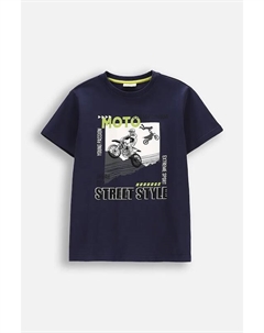 Детская хлопковая футболка, темно-синий Coccodrillo