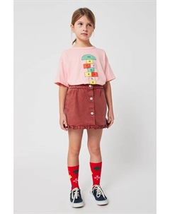 Детская хлопковая юбка "Крестики-нолики", розовый Bobo choses